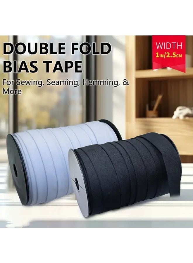 1 Inch Wide Double Fold Bias Tape 5 Yards Navy Blue For Sewing Quilting Hemming Crafts - Image 1